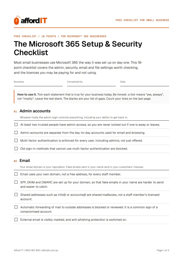 The Microsoft 365 Setup & Security Checklist
