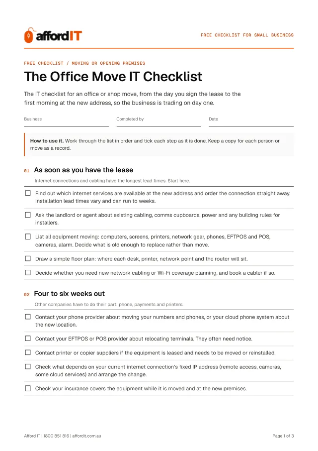 The Office Move IT Checklist